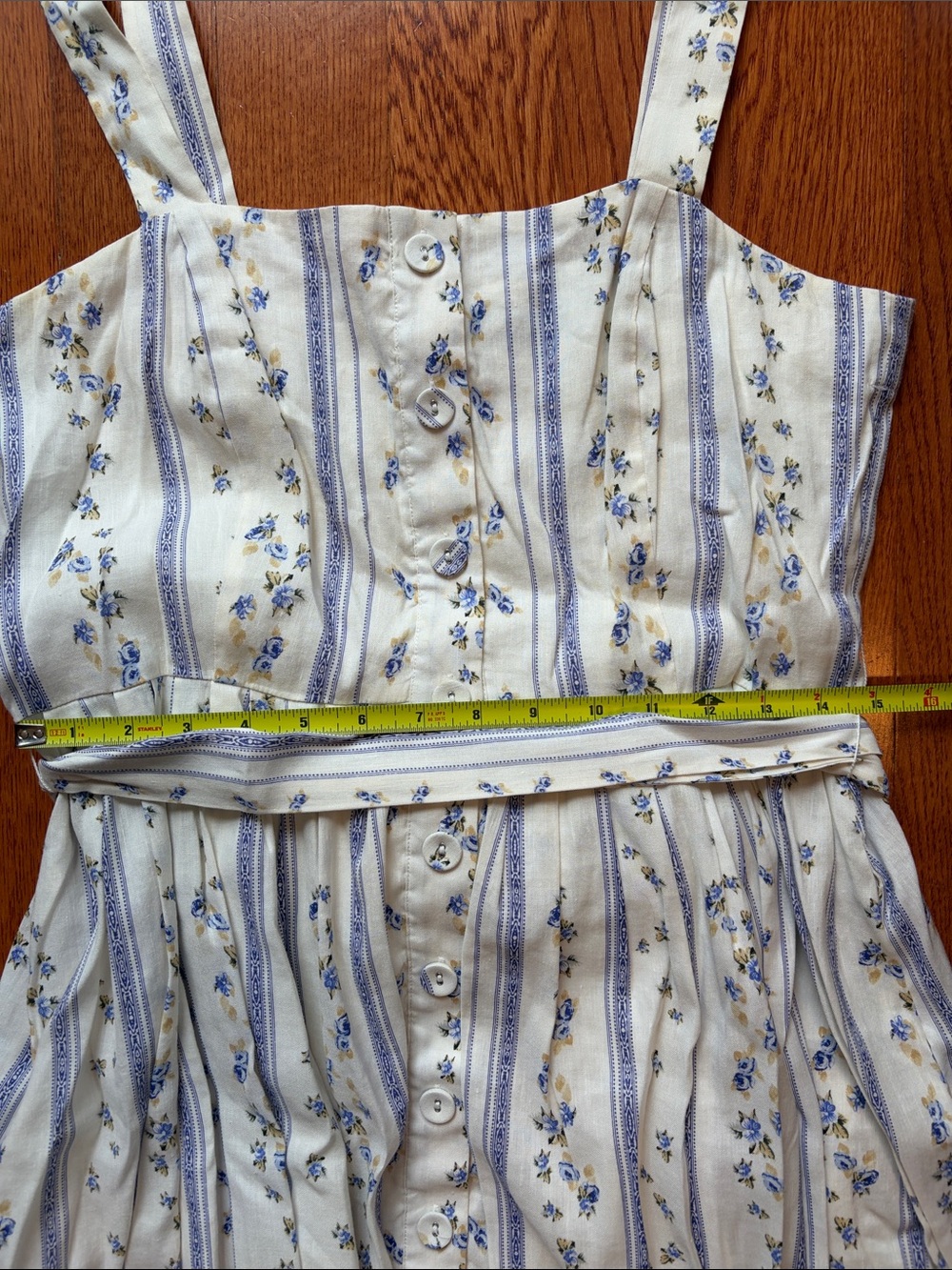ANTONIO MELANI Linen Blend Floral Cottagecore Prairie Daniela Midi Dress 8 - Picture 9 of 11